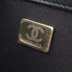 Chanel Shoulder Bag Quilted Black Lambskin CC Logo Chain — view 5