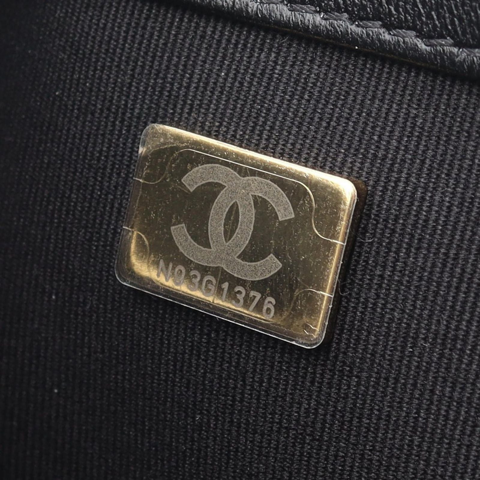 Chanel Shoulder Bag Quilted Black Lambskin CC Logo Chain — view 5
