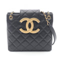 Chanel Shoulder Bag Quilted Black Lambskin CC Logo Chain
