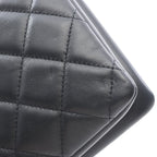 Chanel Shoulder Bag Quilted Black Lambskin CC Logo Chain — view 6