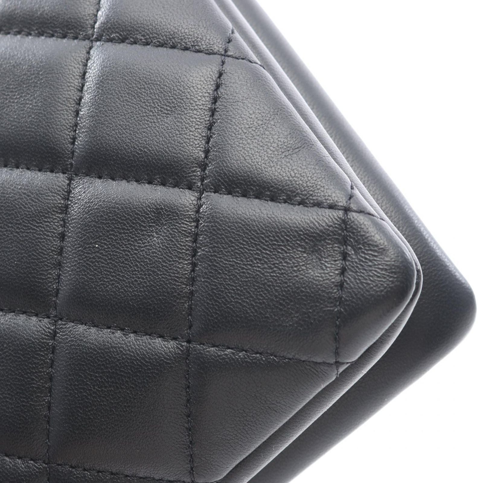 Chanel Shoulder Bag Quilted Black Lambskin CC Logo Chain — view 6