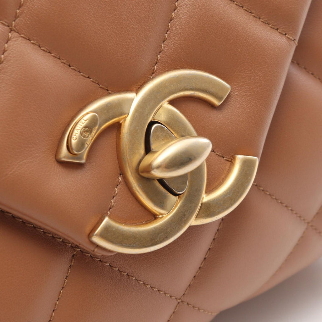 Chanel Shoulder Bag Quilted 2-Way Camel Leather Chain — view 7