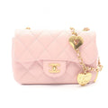 Chanel Shoulder Bag Mini Quilted Light Pink Lambskin Chain