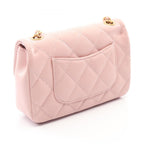Chanel Shoulder Bag Mini Quilted Light Pink Lambskin Chain — view 2