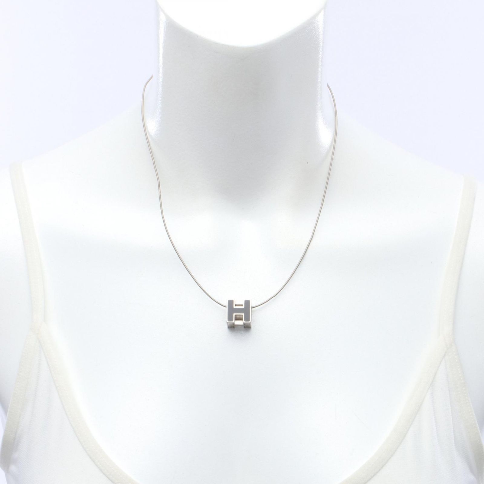 Hermes Necklace Cage Ash Cube Stainless Steel — view 5
