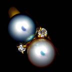 Celine Ring Akoya Pearl Diamond 18k YG Yellow Gold