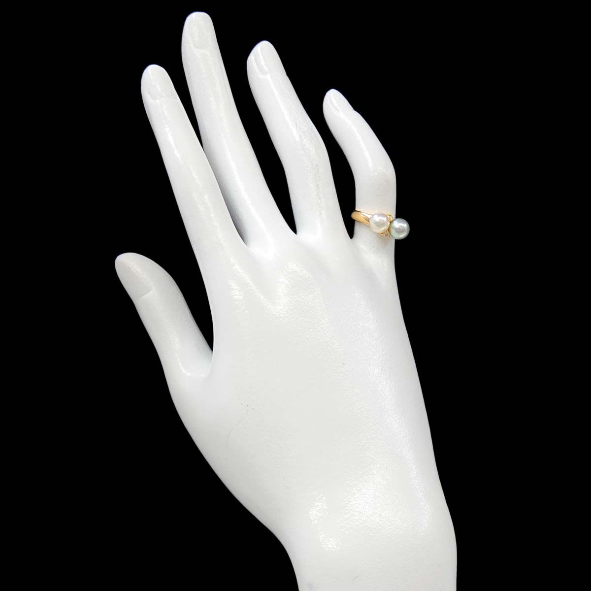 Celine Ring Akoya Pearl Diamond 18k YG Yellow Gold