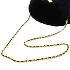 Chanel CC Logo Arm Wormer Chain Shoulder Bag Lapin Black Gold — view 5