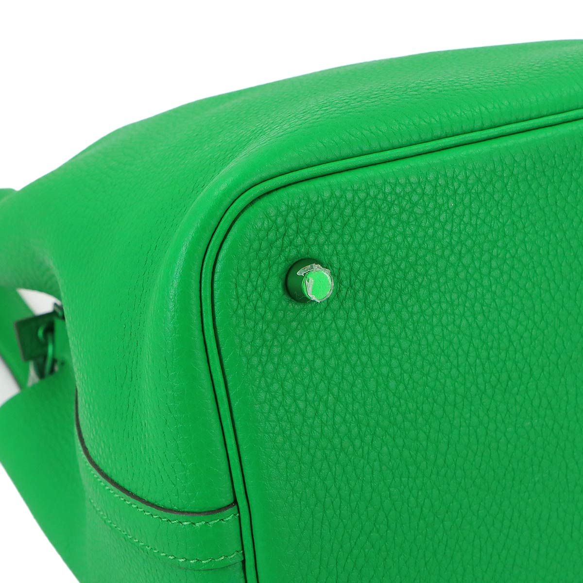 Hermes Picotin Lock MM Monochrome So Green Hand Bag Taurillon Clemence Bamboo — view 8