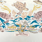 Hermes Carre 90 la Vie Precieuse de la Mediterranee Scarf Silk Light Blue — view 3