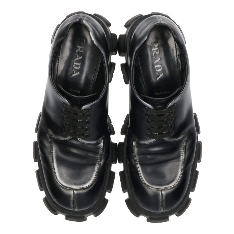 Prada Brushed Derby Monolith Shoes — view 4