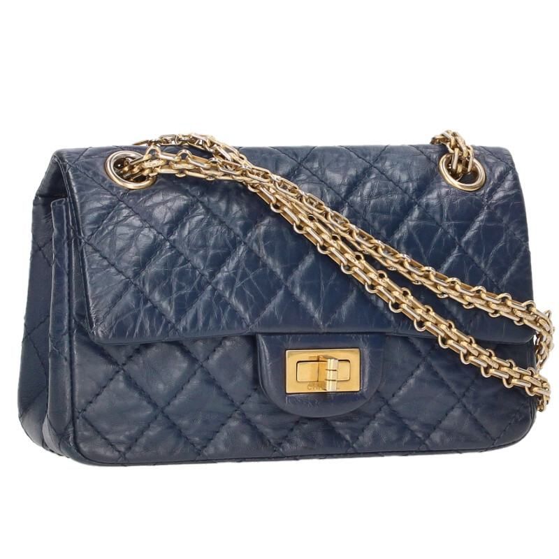 Chanel 2.55 Mini Aged Calfskin Chain Shoulder Bag
