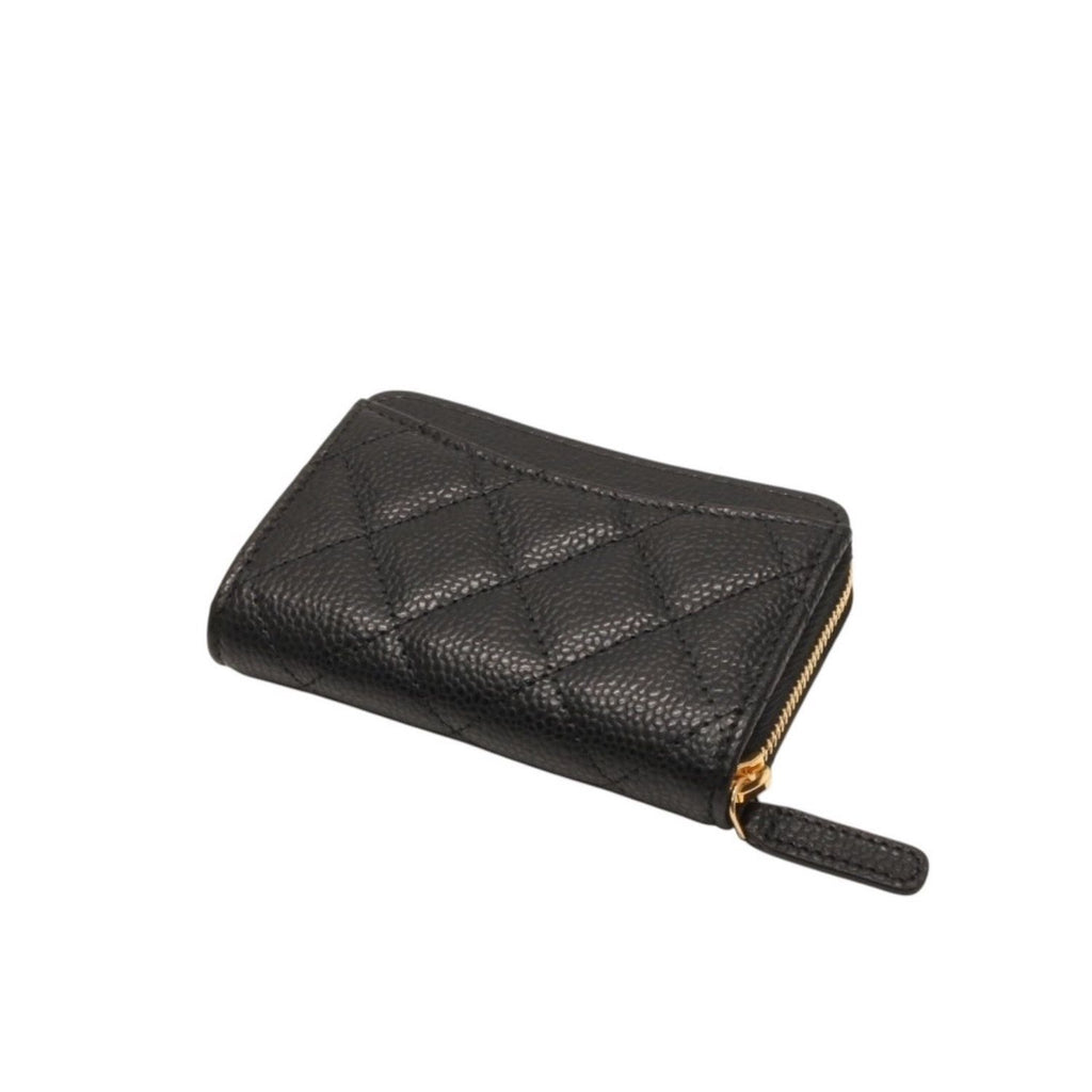 Chanel Classic Zip Coin Purse Stand CC Logo Grained Calfskin — view 6