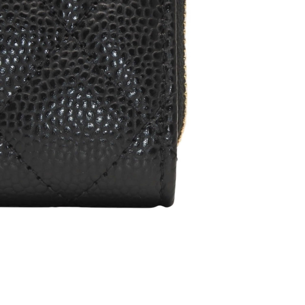 Chanel Classic Zip Coin Purse Stand CC Logo Grained Calfskin — view 7
