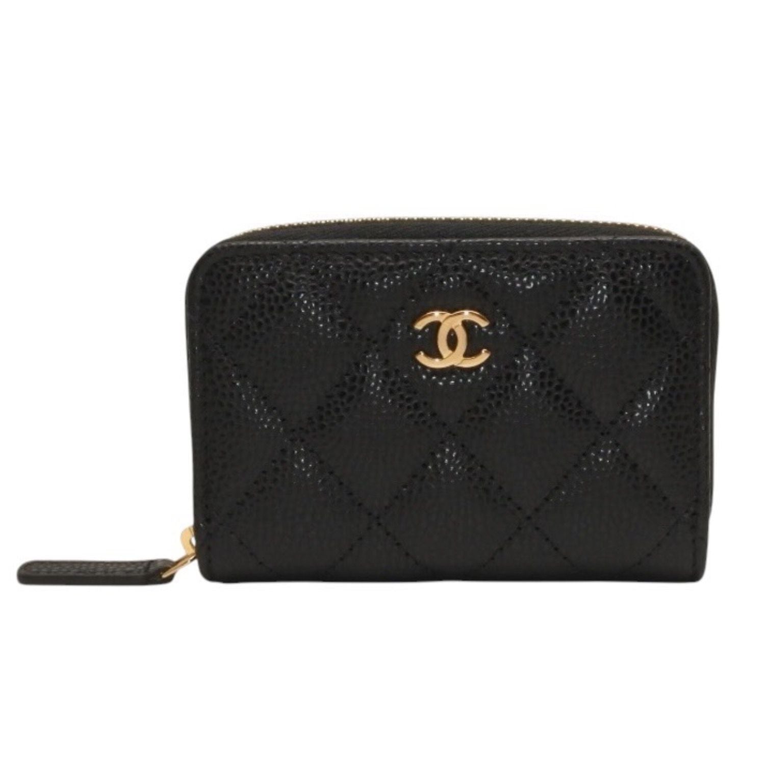 Chanel Classic Zip Coin Purse Stand CC Logo Grained Calfskin — view 2