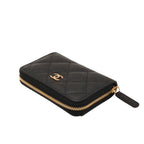 Chanel Classic Zip Coin Purse Stand CC Logo Grained Calfskin — view 5