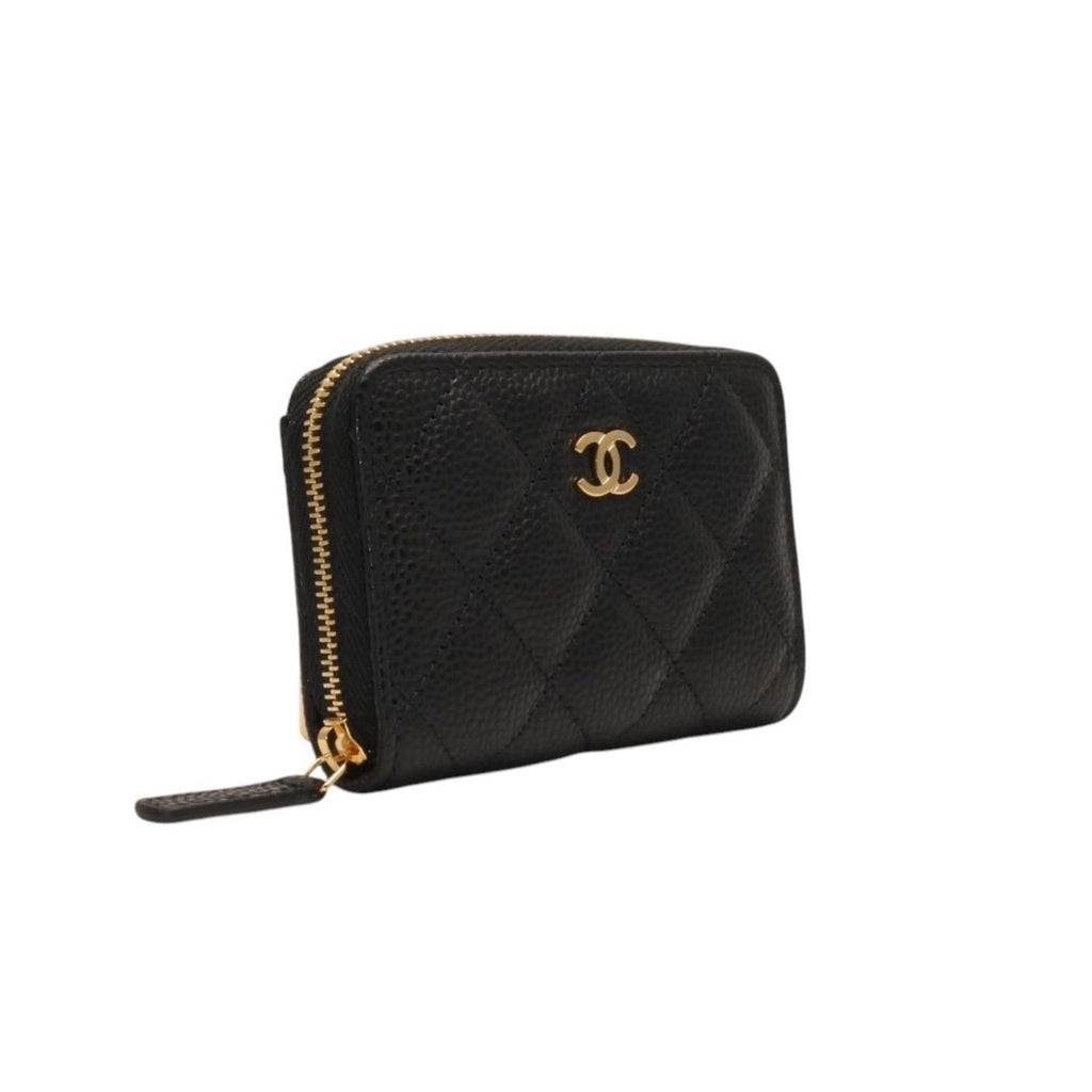 Chanel Classic Zip Coin Purse Stand CC Logo Grained Calfskin — view 4