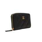 Chanel Classic Zip Coin Purse Stand CC Logo Grained Calfskin — view 4