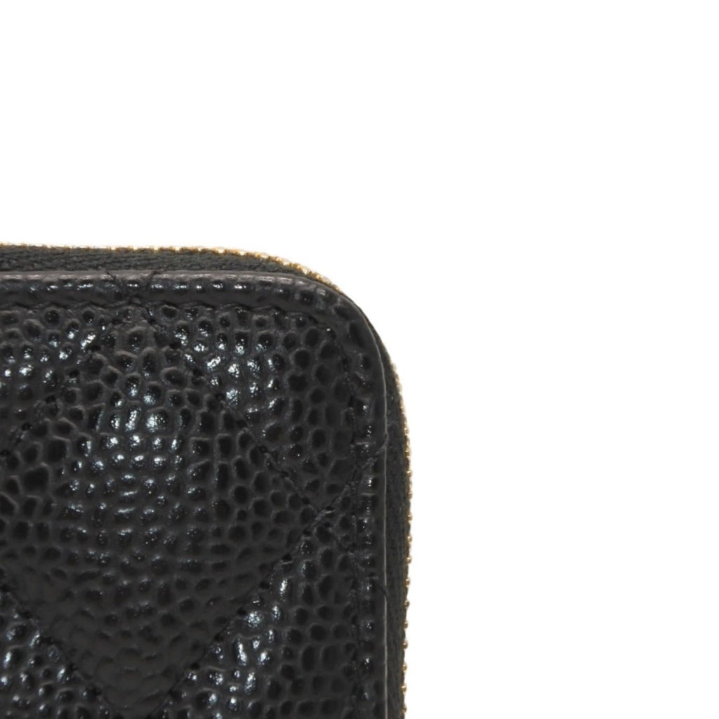 Chanel Classic Zip Coin Purse Stand CC Logo Grained Calfskin — view 8