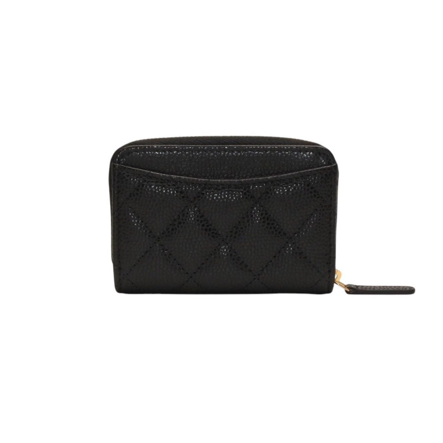 Chanel Classic Zip Coin Purse Stand CC Logo Grained Calfskin — view 3