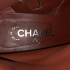 Chanel Short Boots 36.5 Navy Bordeaux Multi — view 5