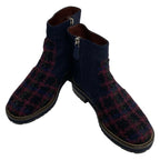 Chanel Short Boots 36.5 Navy Bordeaux Multi — view 2