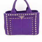 Prada Canapa 2-Way Handbag with Bijou — view 5