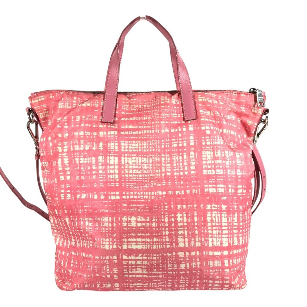 Prada Shoulder Bag Nylon Leather Pink — view 2