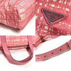 Prada Shoulder Bag Nylon Leather Pink — view 7