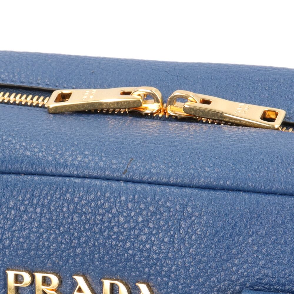 Prada Mini Boston Vitello Phoenix Shoulder Bag Leather Blue — view 8