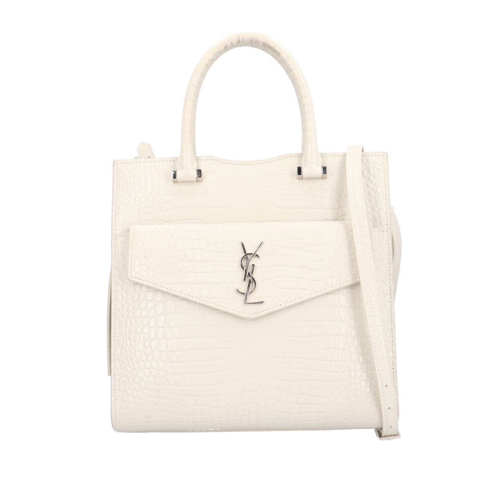 Saint Laurent Uptown Small Shoulder Bag White