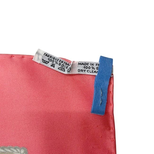 Hermes Scarf Carre 90 Pink White Vive le Vent — view 7