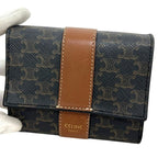 Celine Trifold Wallet Black Brown Macadam — view 9