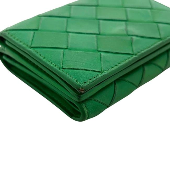 Bottega Veneta Trifold Wallet Green Intrecciato Compact — view 7