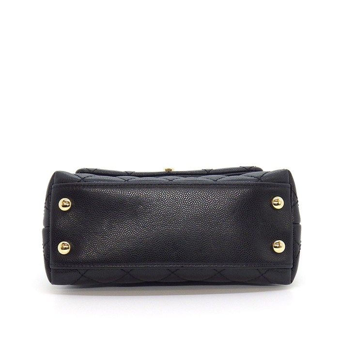 Chanel Shoulder Bag Quilted Coco Handle XXS Top Mini Black Bordeaux Caviar — view 4