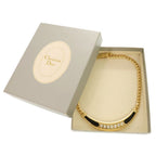 Dior Vintage Choker Necklace Stone Metal Gold — view 6