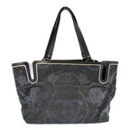 Chanel Camellia Locky Canvas Tote CC Logo Black Vintage — view 3