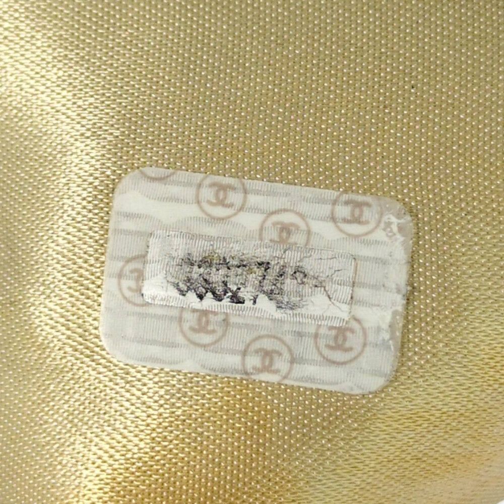 Chanel Caviar Leather Jumbo CC Logo Chain Tote CC Beige Gold Vintage — view 7