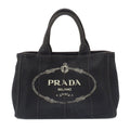 Prada Bag Handbag Canapa Mini Canvas Black Adult Simple Going Out