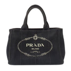 Prada Bag Handbag Canapa Mini Canvas Black Adult Simple Going Out