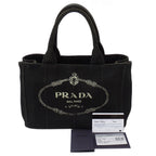 Prada Bag Handbag Canapa Mini Canvas Black Adult Simple Going Out — view 7