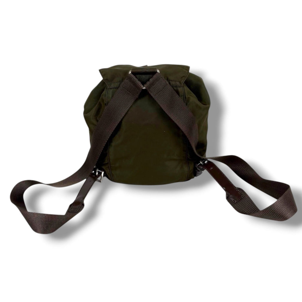 Prada Triangle Logo Drawstring Backpack Tessuto — view 3