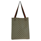Gucci Vintage Sherry Line Beige GG Supreme Canvas Leather Tote — view 2