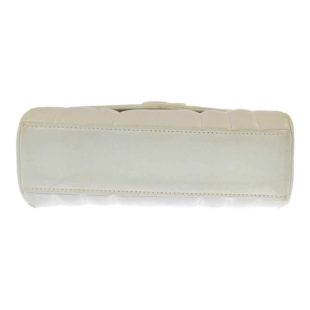 Chanel Geki Vertical Stitching CC Logo Shoulder Bag White Mademoiselle Vintage — view 4