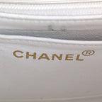 Chanel Geki Vertical Stitching CC Logo Shoulder Bag White Mademoiselle Vintage — view 6