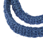 Prada Raffia Crochet Canapa Tote Handbag Triangle Logo Basket Blue Shoulder — view 9