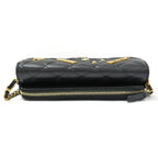 Chanel Phone Case Black Charm Shoulder Bag Chain Wallet Rhinestone Gold — view 6