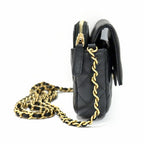 Chanel Phone Case Black Charm Shoulder Bag Chain Wallet Rhinestone Gold — view 4