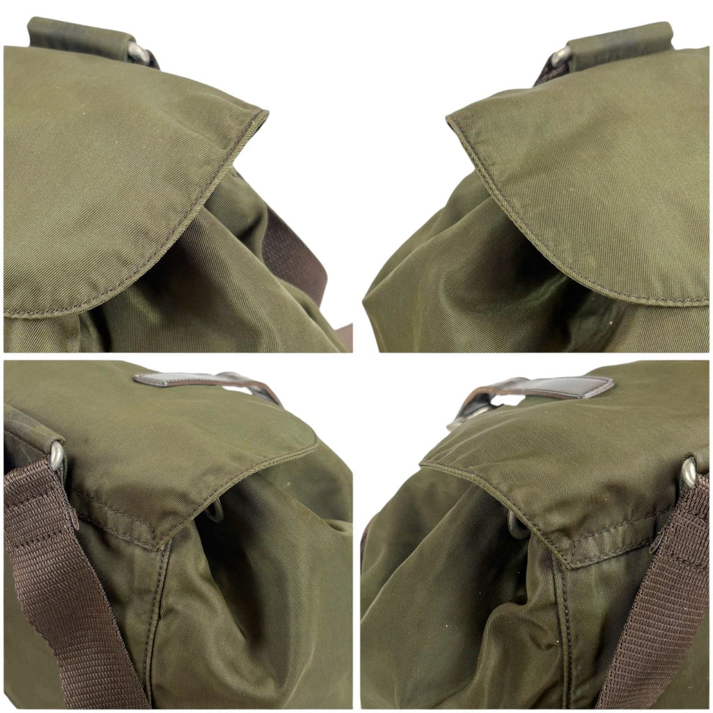 Prada Triangle Logo Drawstring Backpack Tessuto — view 5