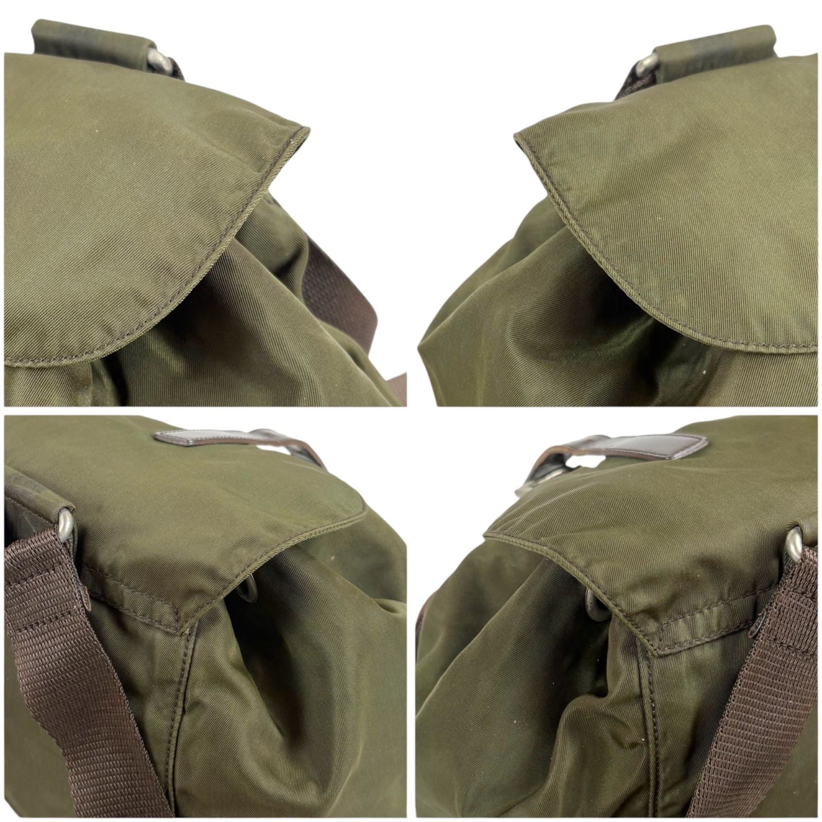 Prada Triangle Logo Drawstring Backpack Tessuto — view 5